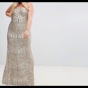 Gold Sequin Maxi Dress - TFNC London